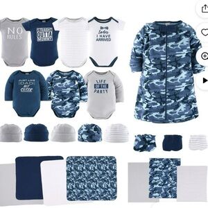 Brand New Boys The peanutshell 0-3 Blue Camouflage Baby Clothing Set 23 pieces